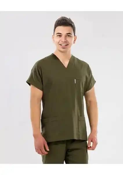 Kına Yeşili Likralı Kumaş Cerrahi Takım: Sağlık ve Endüstri İçin Profesyonel Giyim