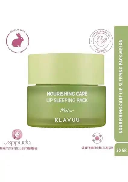 Klavuu Nourishing Care Lip Sleeping Pack Melon ile Dudaklarınızda Yoğun Gece Bakımı ve Nem Sağlama