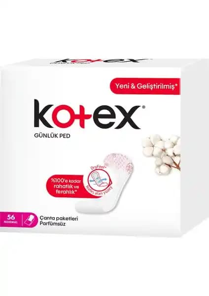 Kotex Günlük Ped Normal 56'lı - Yüksek Emicilik ve Konfor Sunan Hijyen Ürünü