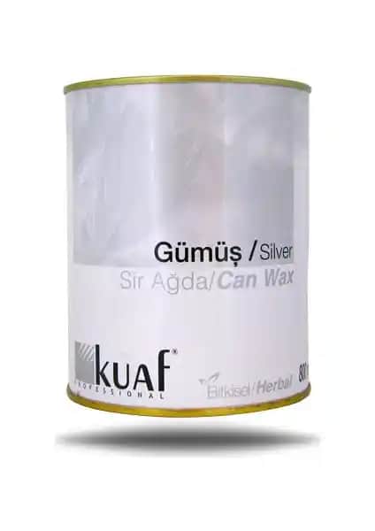 Kuaf Konserve Sir Ağda Gümüş Silver 800 ml: Doğal ve Hassas Ciltler İçin Etkili Tüy Alma Çözümü