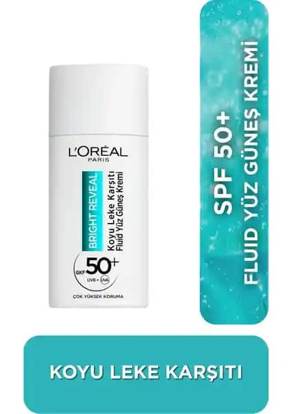 L'Oréal Paris Bright Reveal SPF 50+ Günlük Güneş Kremi Koyu Lekeleri ve Cilt Tonunu Eşitleyen Formül