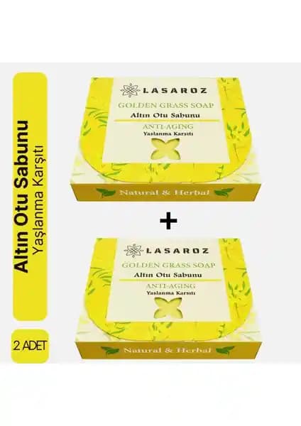 LASAROZ Altın Otu Sabunu 2'li Paket Doğal ve Yenileyici Cilt Temizleme Ürünü