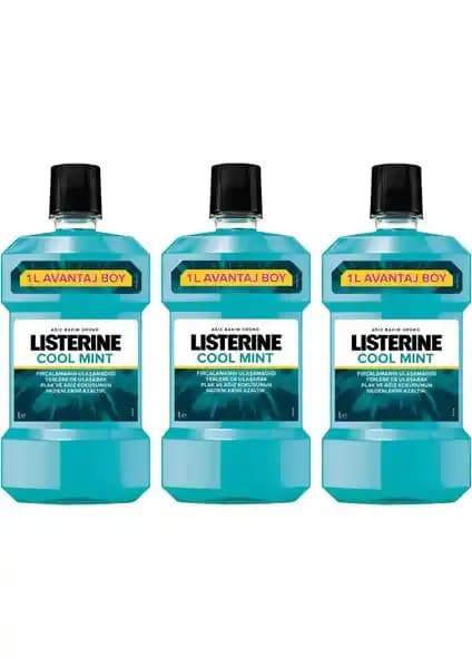 Listerine Cool Mint 1000 ml x 3 Seti ile Uzun Süreli Ağız Bakımı ve Ferah Bir Nefes