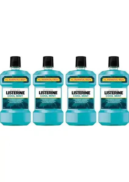 Listerine Cool Mint 1000 ml x 4 paket ile etkili ve uzun süreli ağız hijyeni sağlayan ferahlatıcı çözümler
