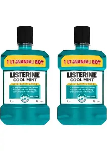Listerine Cool Mint Ağız Bakım Suyu 1000 ml x 2 Adet ile Günlük Ağız Sağlığını Koruma