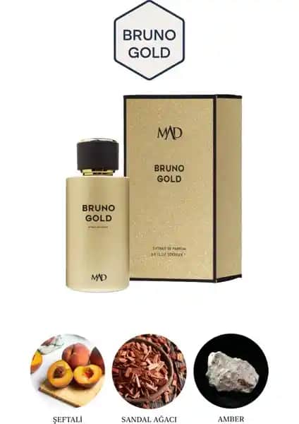 Mad Parfüm Bruno Gold 100 ml Unisex Parfüm: Zarafet ve Enerji Sunan Kalıcı Koku