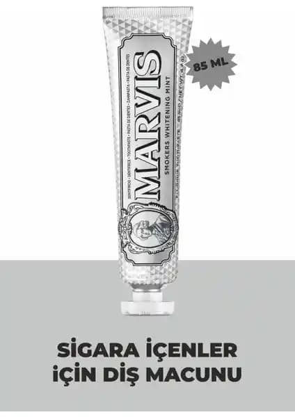 Marvis Smokers Whitening Mint Diş Macunu Sigara ve Kahve Lekelerine Karşı Etkili Temizlik