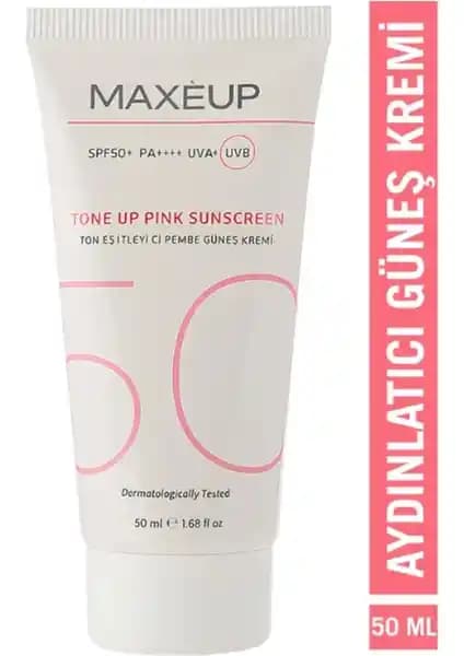 Maxeup Ton Eşitleyici Yüz Güneş Kremi SPF50+ PA++++ Cilt Koruma ve Aydınlatıcı Etki