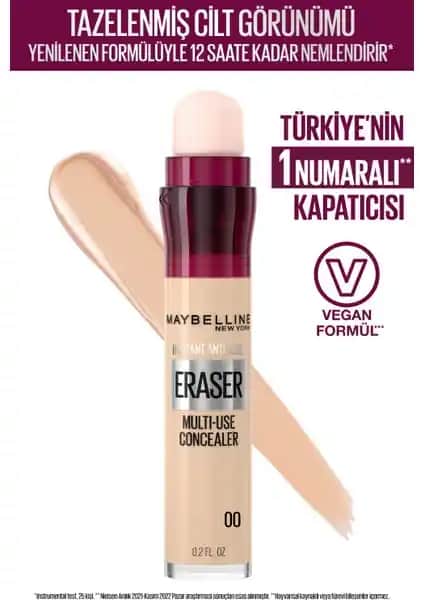 Maybelline New York Instant Anti Age Eraser Kapatıcı 00 Ivory - Doğal ve Pürüzsüz Cilt İçin Mükemmel Seçenek