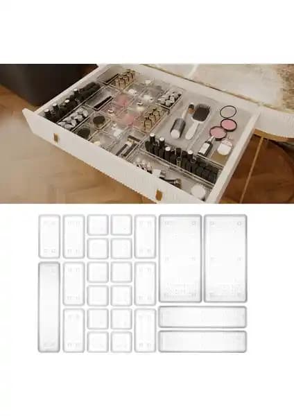 Meleni Home 24'lü Modüler Çekmece Düzenleyici ile Evde Düzen ve Şıklık Sağlayın