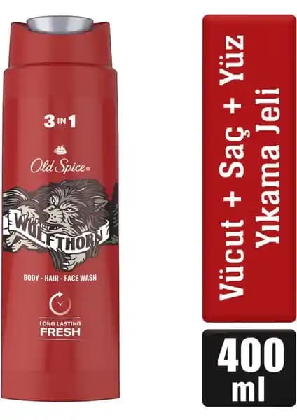 Old Spice Wolfthorn Erkekler İçin Çok Yönlü Duş Jeli ve Şampuanı Günlük Temizlik İçin