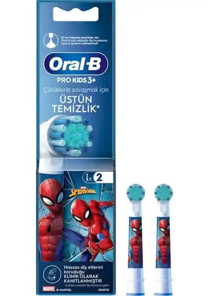 Oral-B Çocuklar İçin Yedek Şarjlı Diş Fırçası Başlıkları Spiderman Tasarımı