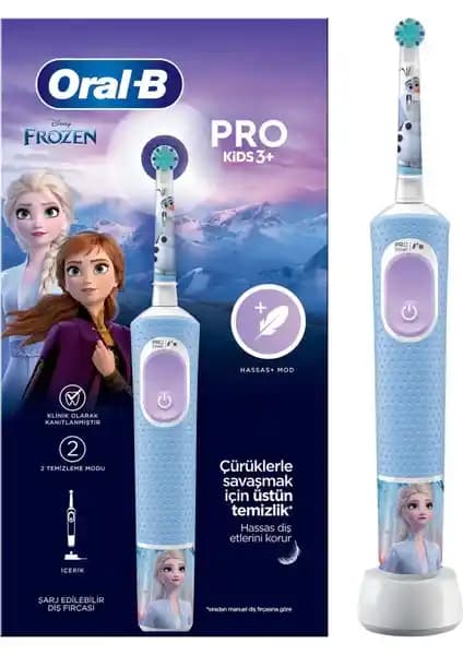 Oral-B Frozen D100 Çocuklar İçin Elektrikli Şarjlı Diş Fırçası Renkli ve Kullanışlı Tasarım