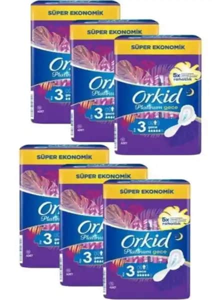 Orkid Platinum Gece Pedleri Güçlü Koruma ve Konfor Sunan Yüksek Kalite Hijyenik Pedler