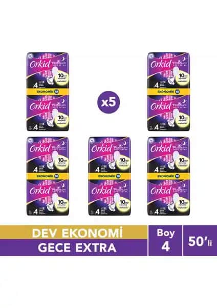 Orkid Platinum Hijyenik Ped Gece Ekstra: Yüksek Emicilik ve Güvenli Koruma Sağlayan Ped