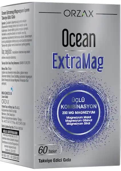 Orzax Ocean ExtraMag Üçlü Magnezyum Takviyesi Sağlık ve Enerji Destekleri