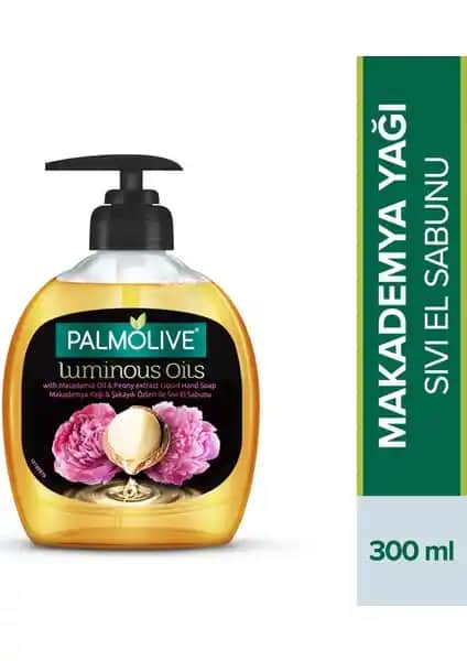 Palmolive Luminous Oils Makademya Yağı ve Şakayık Özleri Sıvı El Sabunu 300 ml ile nazik ve etkili temizlik