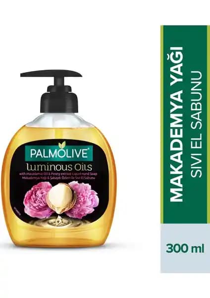 Palmolive Luminous Oils Makademya Yağı ve Şakayık Özleri Sıvı El Sabunu 300 ml ile nazik ve etkili temizlik