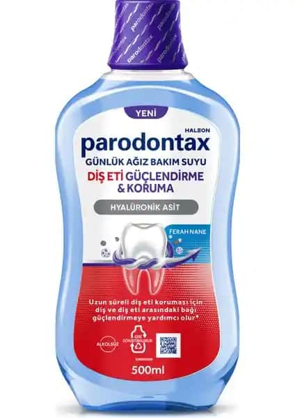 Parodontax Hyalüronik Asitli Ağız Bakım Suyu Diş Eti Güçlendirme ve Koruma Ürünü
