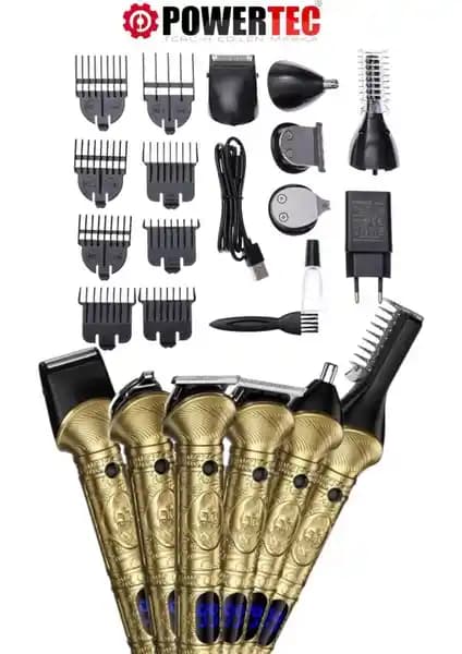Powertec TR-1000 Profesyonel Çok Yönlü Erkek Bakım Tıraş Makinesi 6in1