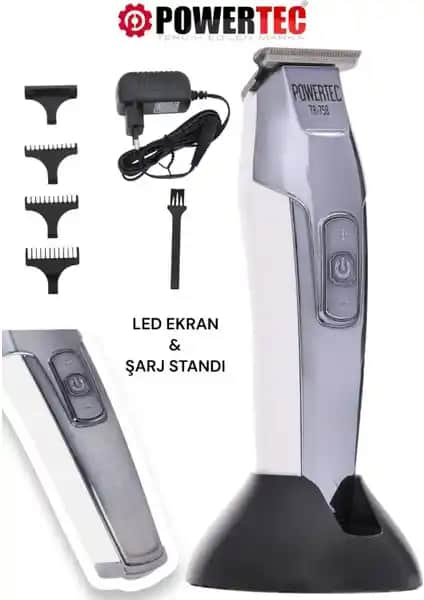 Powertec TR-758 Dijital Ekranlı Sakal Tıraş Makinesi Profesyonel ve Günlük Kullanım İçin