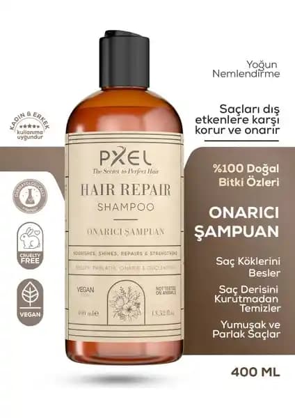 Pxel Saç Onarıcı Şampuan Yıpranmış Saçlar İçin Güçlü ve Doğal Bakım Çözümü