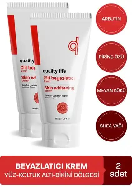 Quality Life 2'li Beyazlatıcı ve Cilt Aydınlatıcı Krem Seti Güvenli Hassas Bölge Bakımı