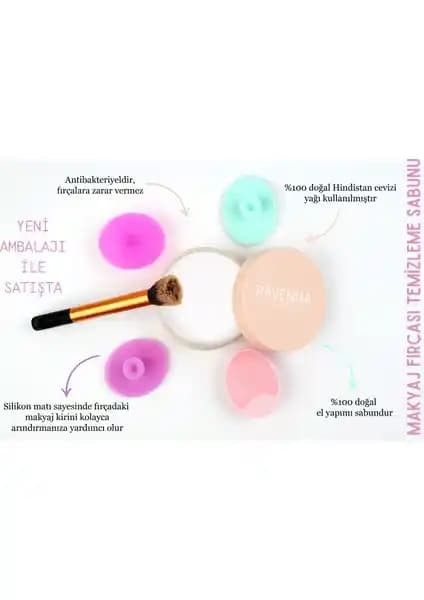 Ravenna Doğal İçerikli Makyaj Fırçası ve Süngeri Temizleme Sabunu Şık Tasarım