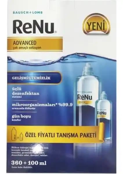 RENU Advanced Lens Solüsyon 360ml ve 100ml ile Kontakt Lens Bakımında Güvenilir Çözüm