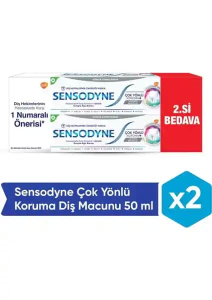 Sensodyne Çok Yönlü Koruma 50ML 1+1 Diş Hassasiyeti ve Ağız Sağlığı İçin Güvenilir Çözüm