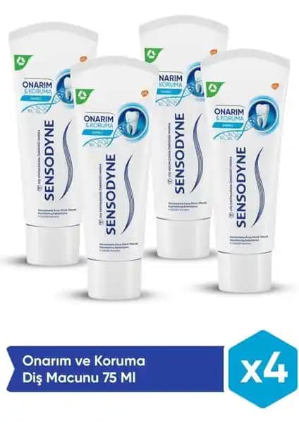 Sensodyne Onarım ve Koruma Naneli Diş Macunu 75 ml hassas dişler için etkili bakım sağlar