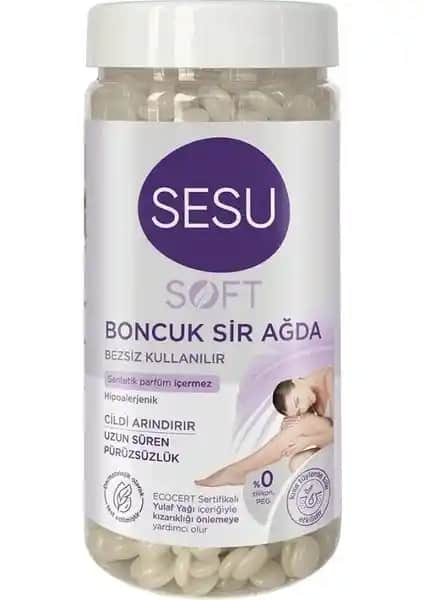 Sesu Boncuk Sir Ağda 250g Soft: Hassas Ciltler İçin Doğal ve Güvenli Tüy Dökücü Ürün