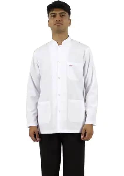 Seza Tekstil Hakim Yaka Ceket Beyaz Erkek Laboratuvar Önlüğü Kalite ve Fonksiyonellik