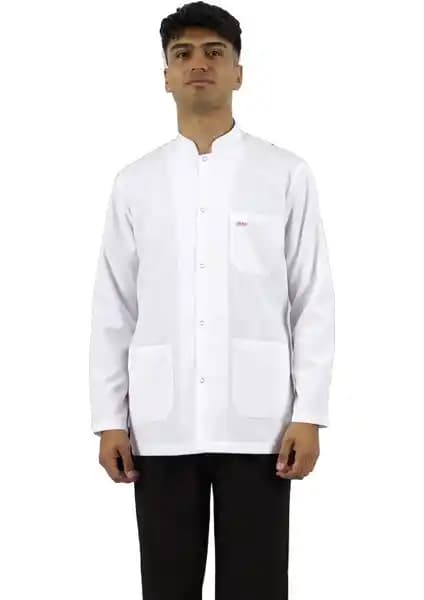Seza Tekstil Hakim Yaka Ceket Beyaz Erkek Laboratuvar Önlüğü Kalite ve Fonksiyonellik