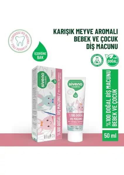 Siveno %100 Doğal Diş Macunu Bebek ve Çocuklar İçin Güvenli ve Vegan Ağız Bakım Ürünü