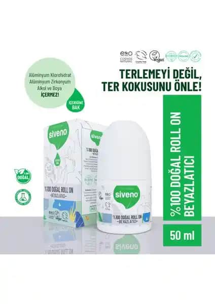 Siveno %100 Doğal Roll-On Beyazlatıcı ve Deodorant: Sağlıklı Ter ve Koku Kontrolü