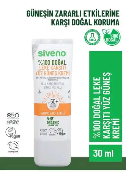 Siveno Doğal Yüz Güneş Kremi: Yüksek SPF ile Günlük Cilt Koruma ve Doğal Formül