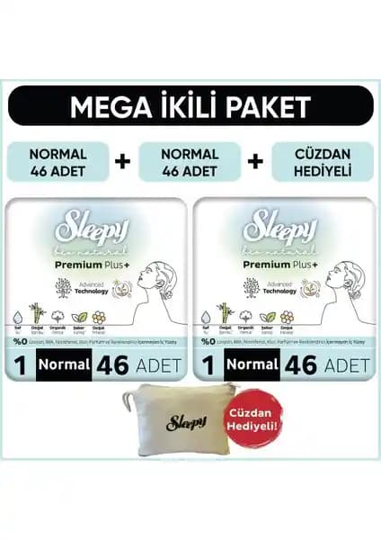 Sleepy Bio Natural Premium Plus Hijyenik Ped Mega Paket ile Günlük Konfor ve Güvenlik