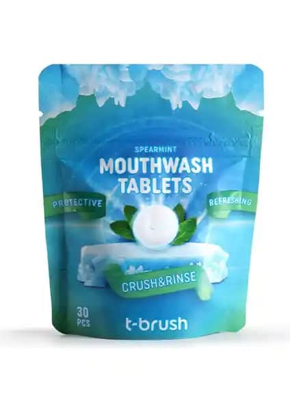 T-Brush Koruyucu ve Ferahlatıcı Ağız Çalkalama Tableti Doğal ve Vegan İçeriklerle Günlük Ağız Bakımı