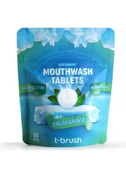 T-Brush Koruyucu ve Ferahlatıcı Ağız Çalkalama Tableti Doğal ve Vegan İçeriklerle Günlük Ağız Bakımı