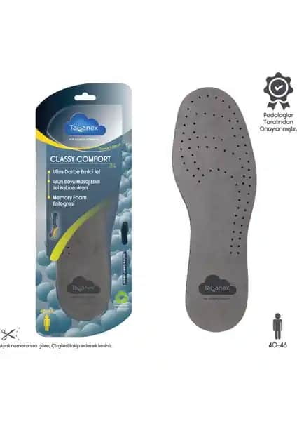 Tabanex Classy Comfort Jel Tabanlık Erkekler İçin Yüksek Konfor ve Destek Sağlar