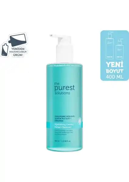 The Purest Solutions Hyalüronik Asit Yüz Temizleme Jeli 400 ml - Kuru ve Karma Ciltler İçin Güçlü Temizlik