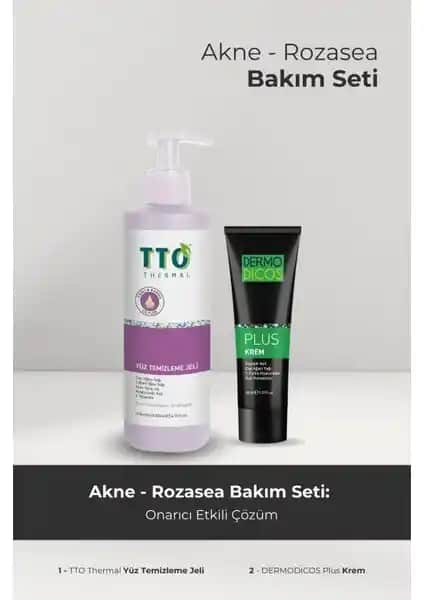 TTO Akne ve Rozasea Bakım Seti Dermodicos Plus ile Sağlıklı ve Parlak Cilt Yüz Bakım Ürünü