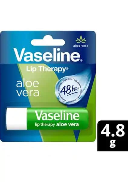 Vaseline Lip Therapy Aloe Vera Dudak Bakım Kremi Doğal ve Hafif Formülüyle Günlük Nemlendirme