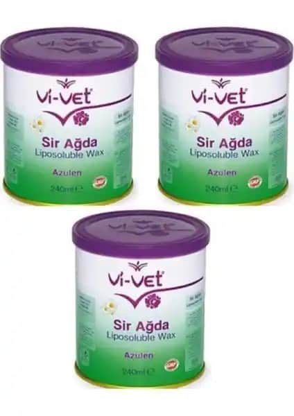 Vi-Vet Konserve Sir Ağda Azulen 240 Gr 3'lü Set: Doğal ve Hassas Ciltler İçin Güvenilir Tüy Dökücü Çözüm