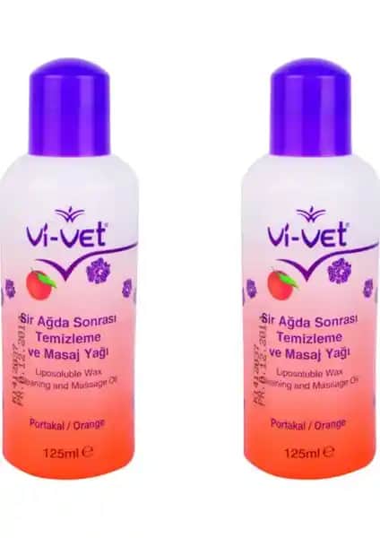 Vi-Vet Portakal Aromalı Ağda Temizleme ve Masaj Yağı 125ML 2'li Paket ile Çok Yönlü Cilt Bakımı