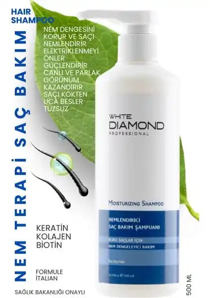 White Diamond Nemlendirici ve Canlandırıcı Şampuan ile kuru ve yıpranmış saçların sağlığını koruyun