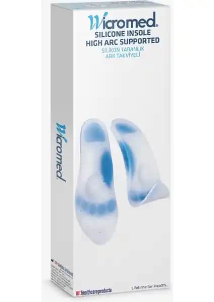 Wicromed Silikon Ortopedik Tabanlık Yüksek Ark Desteği ile Ayak ve Bacak Rahatlığı