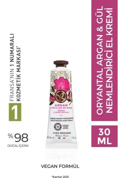 Yves Rocher Nemlendirici El Kremi Oryantal Argan Gül ile Doğal ve Etkili Bakım