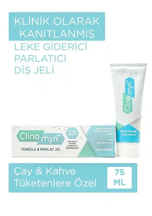 Clinomyn Temizle Parlat Jel ile doğal diş temizliği ve parlaklık sağlayan modern çözüm